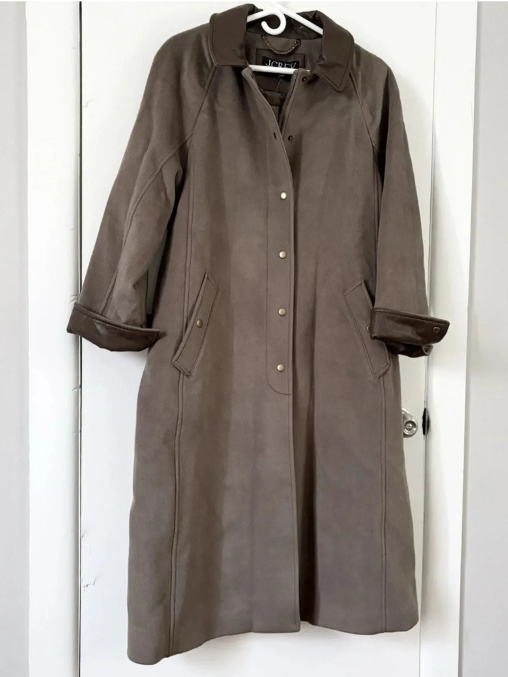 NEW $398 J. Crew Drapey Gray Brown Olive Green Wool Barn Jacket Coat Sz Medium M